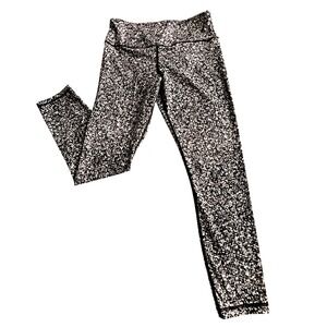 Zyia‎ Active Leggings High Waisted Athletic Workout Pants Black White Size 6-8